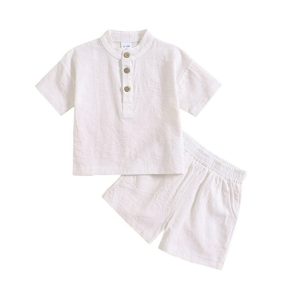 Ymyiu Toddler Boy Outfits Boys Athletic Shorts and Performance T-Shirt Boy Clothes Set Summer Kids Outfit 2 Pcs Set 18-24 Months (White,18-24 Months)