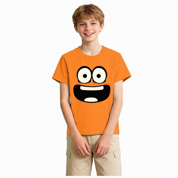 Ymyiu Toddler Boy Shirt Boys Short Sleeve T-Shirts Kids Casual Summer Crewneck Shirts Fashion Tops Tees Size 11-12 Years(Orange, 11-12 Years)