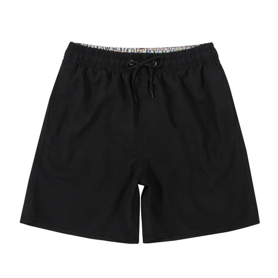 Ymyiu Toddler Boy Swimsuit Boys Swim Trunks Boxer Brief Liner Anti Chafe Toddler Swim Shorts Boy Bathing Suit with Compression Liner Size 9-10 Years (Black,9-10 Years)