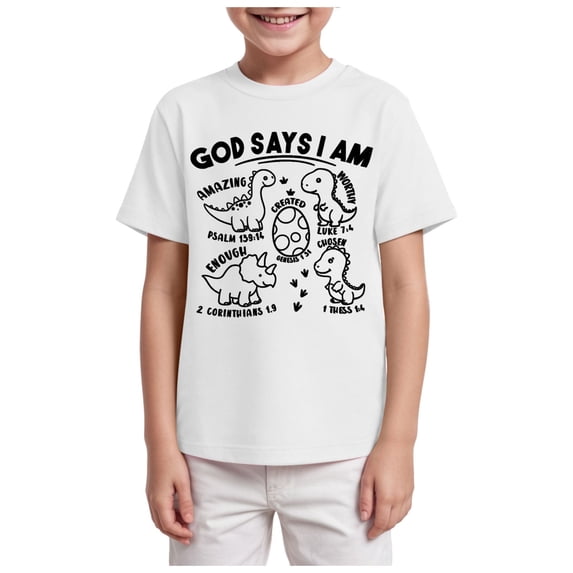 Ymyiu Toddler Boys Clothes Shirt for Kids T-Shirts Boys Girls Clothes Short Sleeve Tops Letters Tee Size 13-14 Years,(White 13-14 Years)