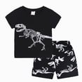 thumbnail image 1 of Ymyiu Toddler Boys Summer Clothes Infant Toddler Baby Boy Summer T-Shirt Shorts Outfits Short Sleeve Tee Tops Clothes Set Size 6-7 Years (Black,6-7 Years), 1 of 9