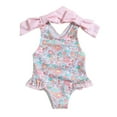 thumbnail image 1 of Ymyiu Toddler Girl Bathing Suit Girls Swimsuit One Piece Control Front Cross Bathing Suit Swimwear 3T 4T (Pink,3-4 Years), 1 of 6