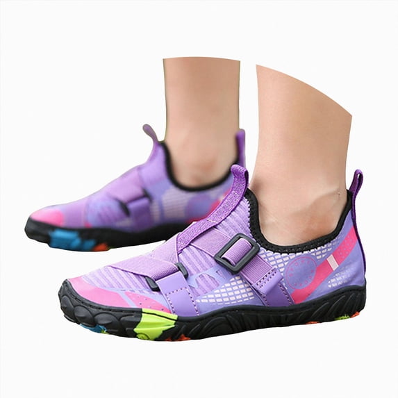 Ymyiu Toddler Girl Water Shoes Kids Aqua Shoes Boys & Girls Slip Resistant Neoprene Water Shoes Size 12.5(Purple, Little Kids 12.5)