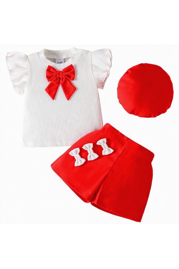 Toddler Outfit Sets Girls Tennis Skirt Set, Tank Top & Pleated Skort with Built-in Shorts and Pocket Kids 2 Piece Outfit 2T 3T(Red, 2-3 Years)