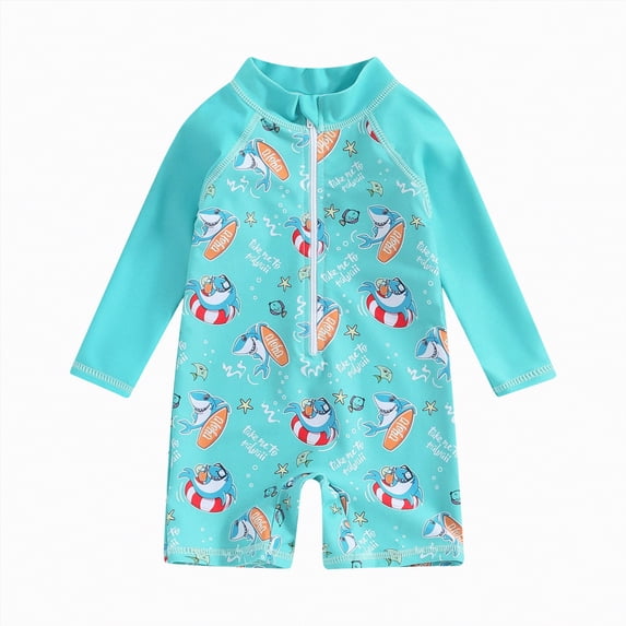 Ymyiu Toddler Swimsuit Boy Boys One Piece Water Sports Sun Protection Rash Guard UPF 50+ Long Sleeves Full Suit Swimsuit 3-6 Months (Mint Green,3-6 Months)