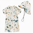 thumbnail image 1 of Ymyiu Toddler Swimsuit Boy Infant Baby Boy One Piece Swimsuit Short Sleeve Zipper Bathing Suit Toddler Rash Guard Swimwear Sunsuit 2T 3T (White,2-3 Years), 1 of 9