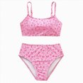 thumbnail image 1 of Ymyiu Toddler Swimsuit Girl Girls Two Piece Swimsuit Kids Bathing Suits Swimwear Surf Beach Summer Swimming Tankini Set Size 7-8 Years (Pink,7-8 Years), 1 of 4