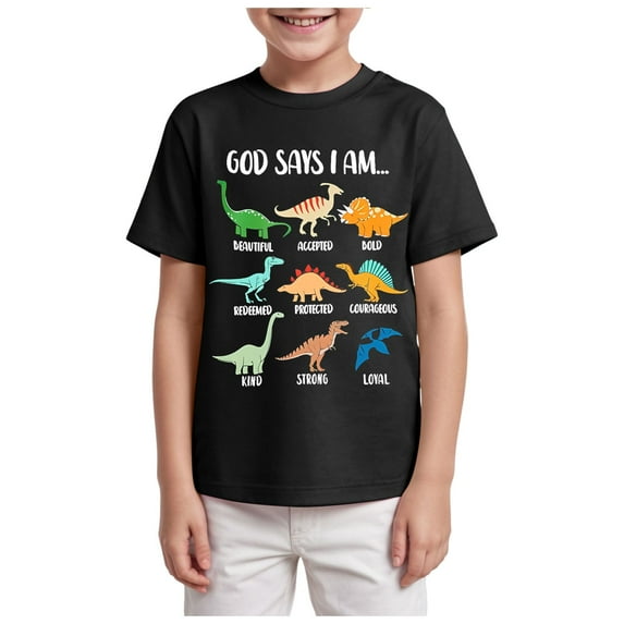 Ymyiu Toddler T Shirts Toddler Shirt Boys Cute Graphic Shirts Kids Happy Gifts Tees Tops 2T 3T,(Black 2-3 Years)