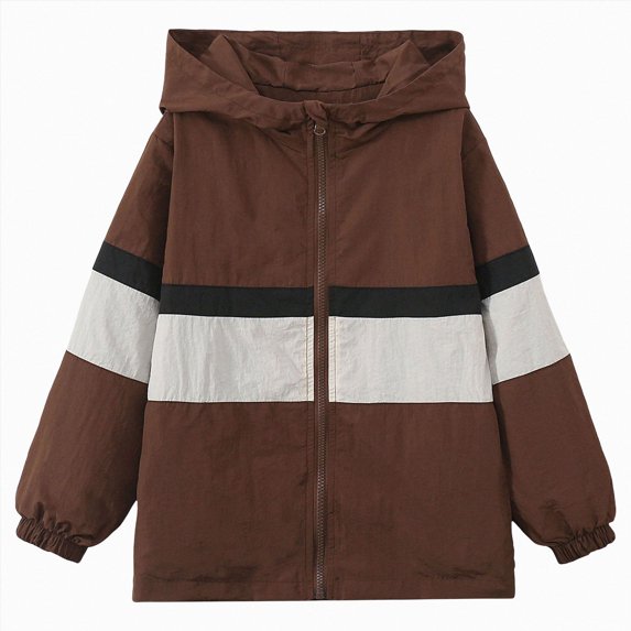 Ymyiu Winter Jackets for Boys Kids Boys' Windbreaker Jacket Boys Zip Up Hoodie Coat Spring Early Fall Jackets for Kids Size 13-14 Years(Coffee, 13-14 Years)