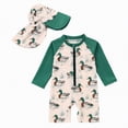 thumbnail image 1 of Ymyiu Baby Girl Swimsuit Baby Toddler Girls Long Sleeve Zipper Closure Swimsuit One Piece Swimwear with UPF50+ Sun Protection 4T 5T (Green,4-5 Years), 1 of 9