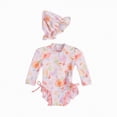 thumbnail image 1 of Ymyiu Infant Swimsuit Girl Girls Swimsuits One Pieces Long Sleeve Swimwear UPF50+ Toddler Kids Zipper Sun Protection Bathing Suits 12-18 Months (Light Pink,12-18 Months), 1 of 5