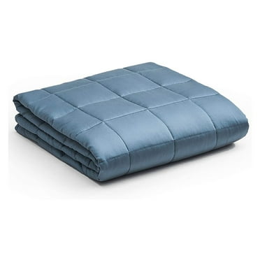 YnM Bamboo 48 x 72 Inch Weighted Blanket for Twin and Full Beds, Blue Gray