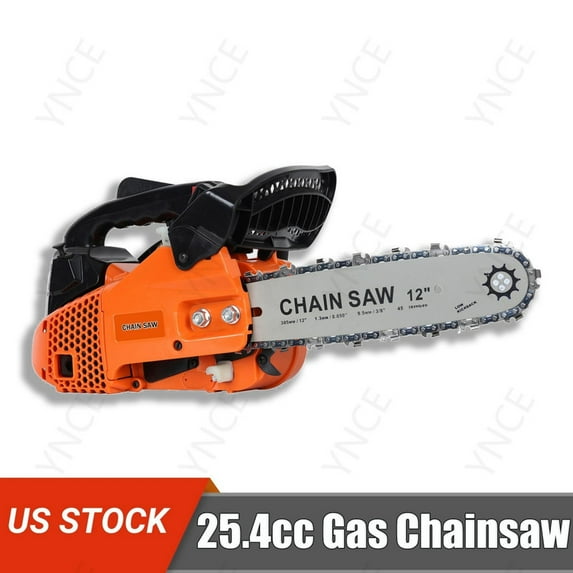 Ynce 12 Inch Gas Chainsaw, 25.4cc 1.2 HP Gas Power Chain Saw with Automatic Oiler, 2-Cycle Engine, Petrol Handheld Gasoline Chainsaws for Wood Cutting