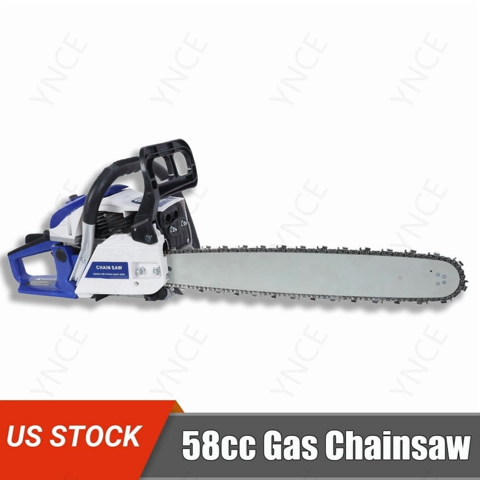Ynce 20 Inch Gas Chainsaw, 58CC Single Cylinder Air-cooled 2 Stroke Engine Gasoline Chainsaw, 2200W Portable Hand Pull Start Chain Saw for Cutting Wood Tree Trimming, 8500rpm