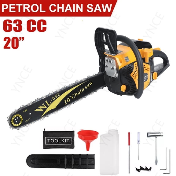 Ynce 20 Inch Gas Chainsaw, 63cc 3.75 HP Gas Power Chain Saw with Automatic Oiler, 2-Cycle Engine, Petrol Handheld Gasoline Chainsaws for Wood Cutting