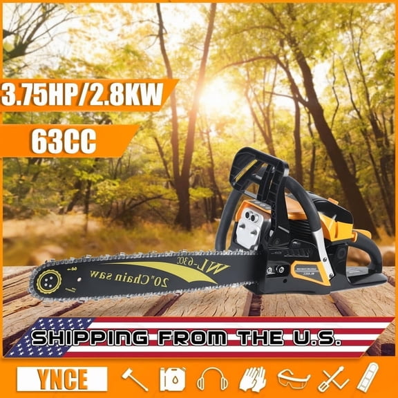 Ynce 20 in. 63cc Top Handle Gas Chainsaw