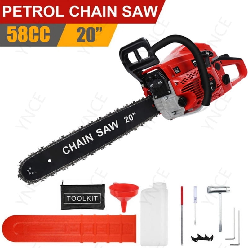 Ynce 58CC Gas Chainsaw 20 Inch Bar - 3HP 2-Cycle Gas Chain Saw with Easy Start, Anti-Vibration for Forest Logging, Wood, Orchards and Ranches Cutting Use