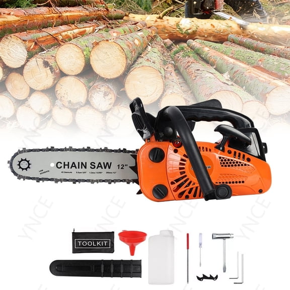 Ynce 12 Inch Gas Chainsaw, 25.4cc 1.2 HP Gas Power Chain Saw with Automatic Oiler, 2-Cycle Engine, Petrol Handheld Gasoline Chainsaws for Wood Cutting