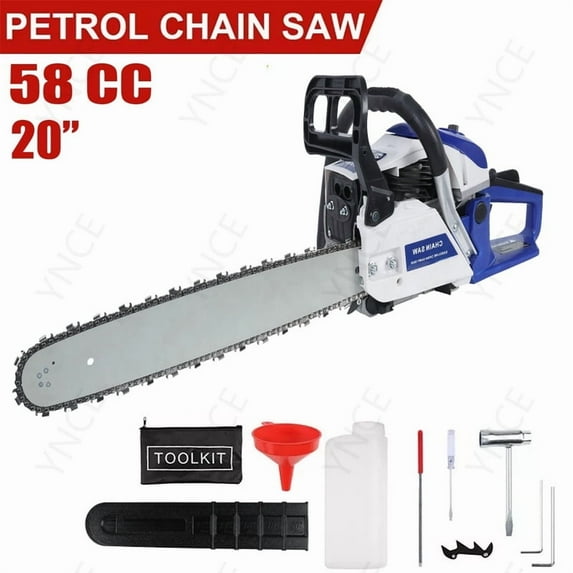 Ynce Gas Powered Chainsaw, 58-cc 3-HP, 2-Cycle Engine, 20 Inch Chainsaw with Automatic Adjustable Oil Pump, For Wood Cutting, Tree Trimming and Land Clearing