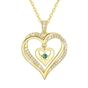 18K Gold Plated Heart Necklace for Women,S925 Sterling Silver July Ruby Birthstone Butterfly Pendant Necklace,Jewelry Gift for Her Wife Mom Girlfriend,Birthday 