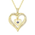 thumbnail image 1 of Yndra 18K Gold Plated Heart Necklace for Women,S925 Sterling Silver September Sapphire Birthstone Butterfly Pendant Necklace,Jewelry Gift for Her Wife Mom Girlfriend,Birthday Mother’s Day Gift, 1 of 11