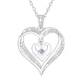 thumbnail image 1 of Yndra Heart Necklace for Women,S925 Sterling Silver June Alexandrite Birthstone Pendant Butterfly Necklace,Jewelry Gift for Her Wife Mom Girlfriend, Birthday Valentine’s Day Mother’s Day Gift, 1 of 11