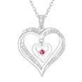 thumbnail image 1 of Yndra Heart Necklace for Women,S925 Sterling Silver May Emerald Birthstone Pendant Butterfly Necklace,Jewelry Gift for Her Wife Mom Girlfriend, Birthday Valentine’s Day Mother’s Day Gift, 1 of 11