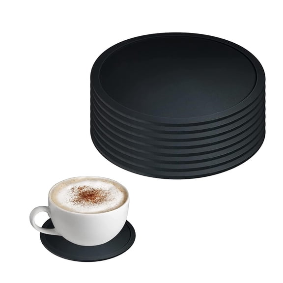 Ynlkorvg Coasters Clearance, for Glasses Set of 8 Round Glass with Storage Box in Light for Glass, Drinks Glasses Bar Coffee 10 Cm / 3.9 Inches Plastic Home Man Kitchen Essentials