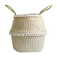 thumbnail image 1 of Ynlkorvg Plant Pots Clearance, Seagrass Wicker Basket Flower Pot Folding Basket Dirty Basket Storage Decoration Garden Supplies White, 1 of 3