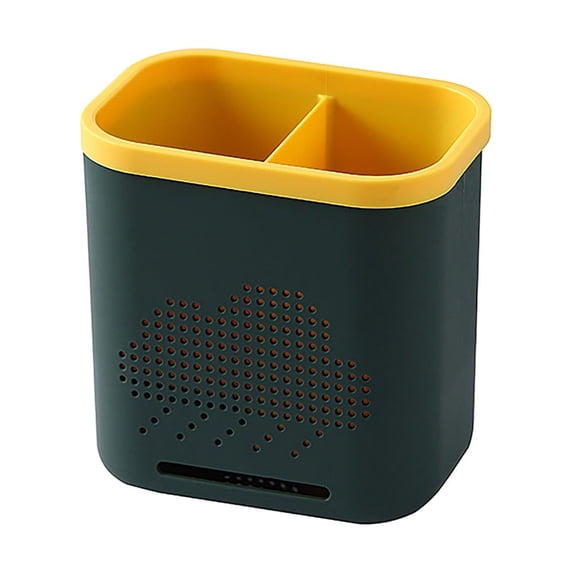 Ynlkorvg Sponge Holder for Kitchen Sink Clearance, Multifunctional Storage Rack Chopsticks Double Layer Cutlery Drainer Basket Utensils Holder Chopstick Drain Box Organization and Storage Green