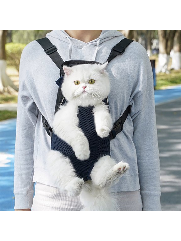 Five-Holes Ventilated Dog Carrier Backpack, Double Shoulder Sling Bag For Small/Medium Dogs & Cats, Breathable Pet Chest Carrier For Hiking, Camping & Travel Adventures