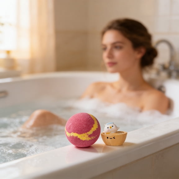 Ynsdnzl Fizzy Bath Ball For Bath Soaking, 2.28 Inch Bath Soak Ball With Cute Design For Bathroom Decor