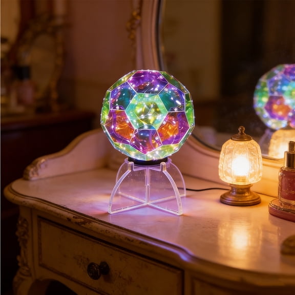 Ynsdnzl Glowing Soccer Ball Night Light Led 3D Crystal Table Lamp With Touch Control, Sports Fan Home Decor Gift