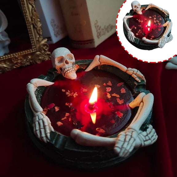 Ynsdnzl Halloween Bathing Skeleton Soy Wax Aromatherapy Candle, Gothic Tabletop Decor, Long Lasting Scented Candle, Unique Holiday Gift For Horror Enthusiasts