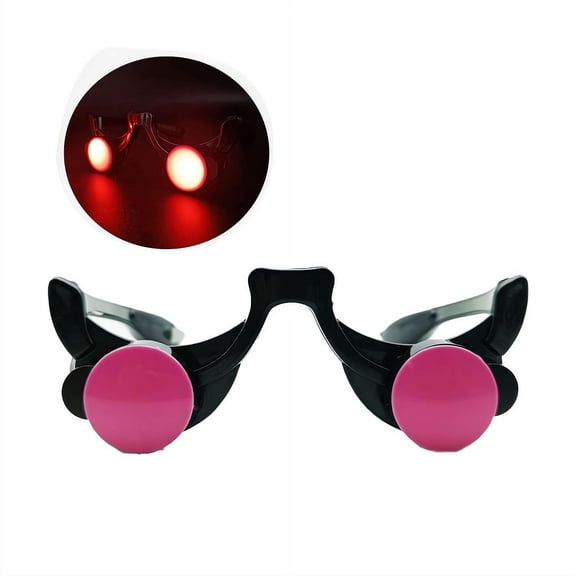 Ynsdnzl Halloween Led Light-Up Clown Glasses With Red Flashing Lights, Battery Operated Costume Accessory For Party, Rave, Cosplay & Night Events, Fun Glowing Eyewear