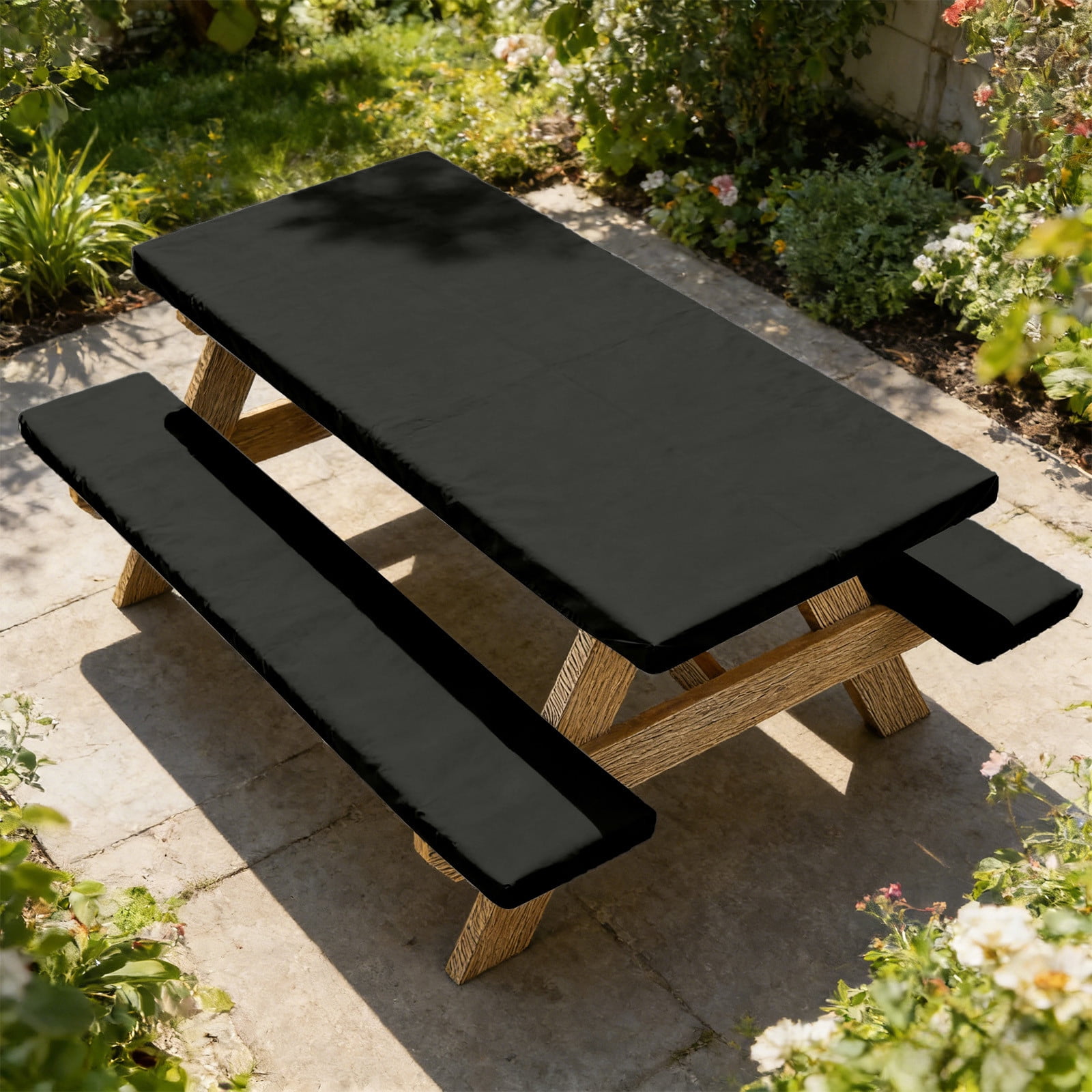Ynsdnzl Outdoor Picnic Table And Bench Covers Set For Rain Sun And Dust, 3-Piece Waterproof Patio Furniture Covers For Table And Chairs, Polyester Material