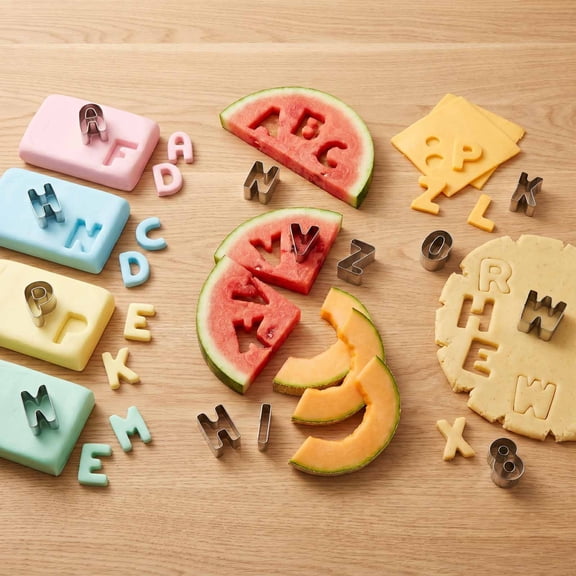 Ynsdnzl Stainless Steel Alphabet & Number Cookie Cutter Set 36-Piece, Rust-Proof For Personalized Biscuits, Fondant & Pastry, Diy Baking Essential