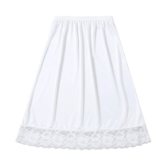 Ynynlocho Women Satin Half Slips Dresse Lace Long Underskirt Anti Static Extender Under Skirt Soft Slip Dress for Skirts Dresses