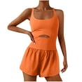 thumbnail image 1 of Ynynlocho Womens Running Onesie Workout Rompers Tummy Control Athletic Romper One Piece Outfits Exercise Jumpsuits Gym Yoga Clothes, 1 of 4
