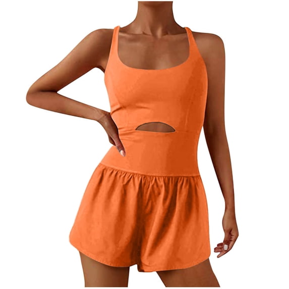 Ynynlocho Womens Running Onesie Workout Rompers Tummy Control Athletic Romper One Piece Outfits Exercise Jumpsuits Gym Yoga Clothes