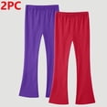 thumbnail image 1 of Ynynloco 2 Pack Girls 100%Cotton Flare School Uniform Leggings Kids Bell Bottom Pants | High Waist Casual Pants for Teen Girl 3-14, 1 of 2