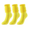 thumbnail image 1 of Ynynloco 3-Pack Crew Slouch Socks Women - Retro Scrunch Short Sock - Soft Solid Ankle Socks - Gifts for Womens, 1 of 2