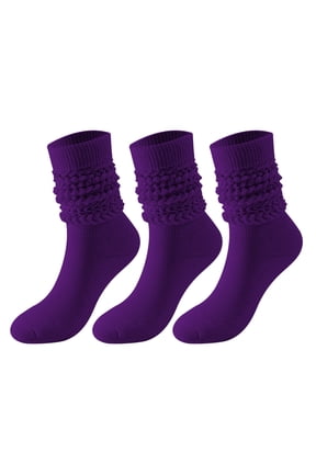 3 Pairs Slouch Socks for Woman& Men Scrunch Socks Knit Mid Calf Rib Tube Scrunchy Slouchy Retro Trendy Crew Socks