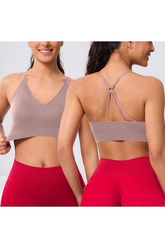 Adjustable Sports Bras for Women: Impact Padded Full Coverage Supportive Racerback Criss Cross Bra for Workout Gym