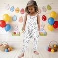 thumbnail image 1 of Ynynloco Baby Toddler Easter Bunny Print Girl Cute Strap Jumpsuit One-piece Romper with Pockets 1-6 Years, 1 of 7
