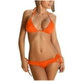 thumbnail image 1 of Ynynloco Bathing Suit for Women 2-Piece Cheeky Solid Color Halter Tops with Tie Side Bottom Sexy Swimsuit Bathing Suits, 1 of 3