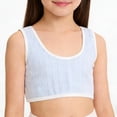 thumbnail image 1 of Ynynloco Big Girls' Sports Bra 100%Cotton Comfort Elastic Teens Training Bras with Breathable Pads, 1 of 6