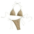 thumbnail image 1 of Ynynloco Bikini Sets for Women Halter String Triangle Bathing Suit Tie Side String Cheeky Swim Suits, 1 of 3