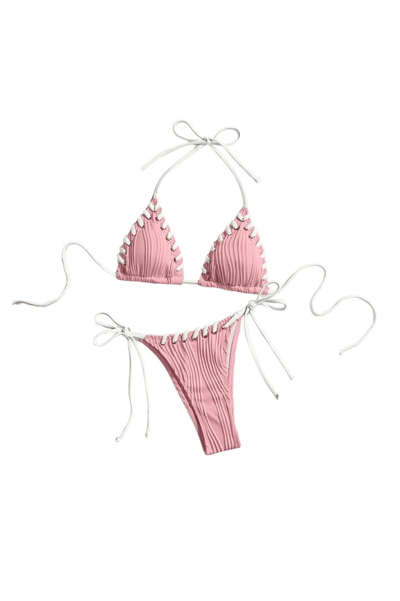 Bikini Sets for Women Halter String Triangle Bathing Suit Tie Side String Cheeky Swim Suits