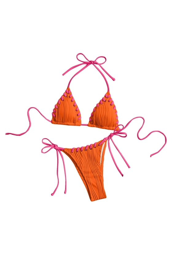 Bikini Sets for Women Halter String Triangle Bathing Suit Tie Side String Cheeky Swim Suits